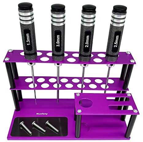 Nuofany Organisateurs de tournevis, kit de rangement pour outils télécommandés, plateau à vis intégré, pince pour tournevis cruciforme hexagonal, kit d'outils RC