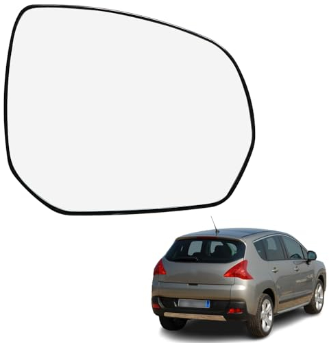 Ruolin Vetro Specchietto Retrovisore Destro, Vetro Specchio Retrovisore Esterno Auto Compatibile con Peugeot 3008 5008 2009-2016