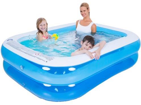 Splosh Inflatable Family Swimming Pool - Large Rectangle Kids Paddling Pool 2m x 1.5m - Easy To Inflate - Kids Paddling Pools For Garden
