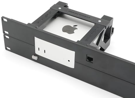 thingsNrack Halterung für 1-3 Apple Mac Mini M4 mit Remote On/Off Button und 1x RJ45 Ethernet Keystone