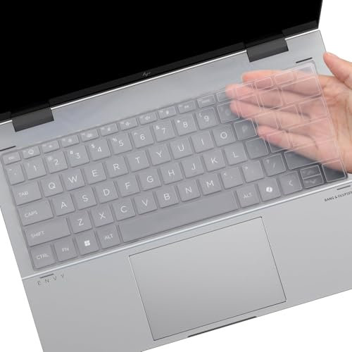 Copertura della tastiera per HP Envy 2-in-1 Laptop 16-ad 16-ad0097nr, 16t-ac00016 pollici, layout inglese degli Stati Uniti copertura della tastiera della protezione della pelle - trasparente
