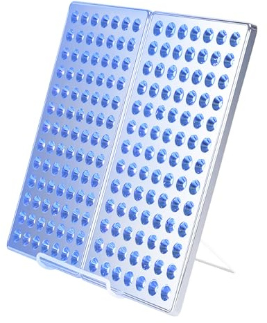 Lampe de Bronzage Visage et Corps, 24W avec 182 LEDs UV, Appareil de Solaire Maison, Inclus Support et Lunettes de Protection (Gris)