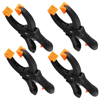 Lot de 4 pinces à cliquet avec poignées en nylon - Force de serrage réglable - Outil de serrage à ressort pour atelier (15,2 cm)