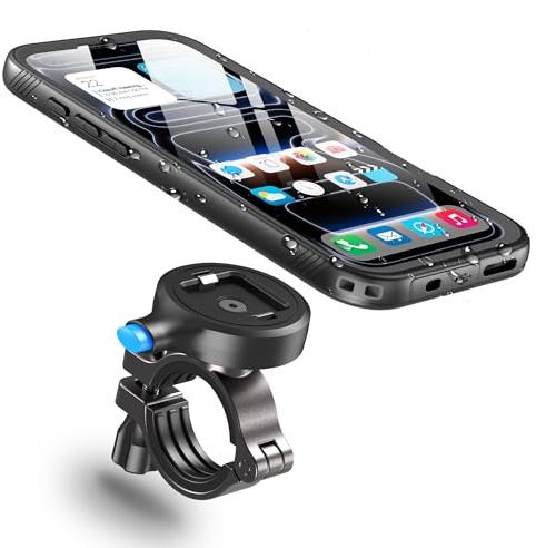 Cozycase 1s 1-Klick Vattentät Telefonhållare Cykel/MC För iPhone 17 Pro | Anti-Stöld Telefonhållare för Styre Passar Cykel Motorcykel MC Bike Phone Mount Holder Mount Landsväg Terräng Starthållare