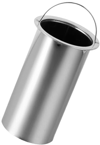WRITWAA Secchio in acciaio inox 25 cm per spiedini da barbecue, contenitore con manico per spiedini di bambù, porta spiedini da esterno versatile per utensili barbecue