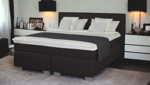Charlottes Möbelkaufhaus Boxspringbett ROM II 180x200 Schwarz Kunstleder inkl Matratzen und Topper Härtegrad H2 H3. 180 x 200 cm (180x200 cm, Kunstleder Schwarz)