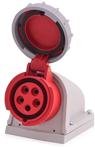 CEE Starkstrom Wandsteckdose Intratec 32A 400V 6h IP67 5-polig (3P+N+E): IEC-60309 Industrie und Mehrphasenstecker robuste Industriequalität