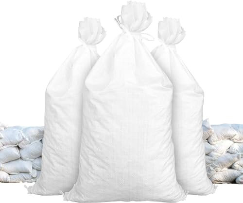 Sandbaggy Sandbags (14 x 26) | Military Grade | Protects Homes & Businesses from Flooding | Sand Bags Trusted by US Military & Forest Service (100, White)
