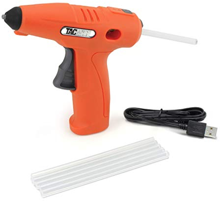 Tacwise 1558 H4-7 Pistolet Chaude sans Fil avec Batterie 4V Lithium-ION intégrée et 6 bâtons de Colle XL, Orange