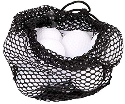 AYNEFY Schwarze Netztasche Golfball Tasche Nylon Kordelzug Netzbeutel Kleiner Reisestapelsack Mesh Storage Ditty Bag für Golfball Tennis Kosmetik Duschgel Flaschentopf Outdoor Tools(S)