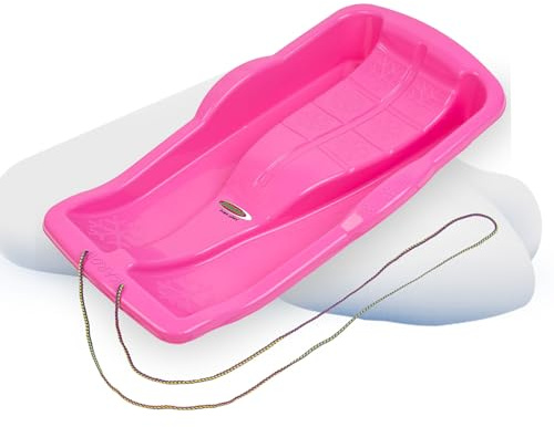 JAMARA 461127 Snow Play Bob Karol 80 cm slagtålig plast, rep för dragning, lätt, under 1 kg, aerodynamisk design, rosa