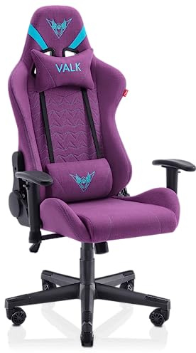 VALK Nyx - Silla Gaming de Tela Transpirable, Silla Gamer Tela (Reclinable 160º, Reposabrazos 2D, Ergonómica) Silla Escritorio, Silla Oficina (Lila Místico)