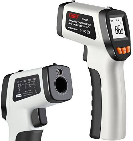 XinJiaYi Infraröd termometer -58°F ~ 788°F (inte för människor), lasertemperaturpistol för pizzaugn, beröringsfri lasertermometerpistol för matlagning/grillning/frys, grå