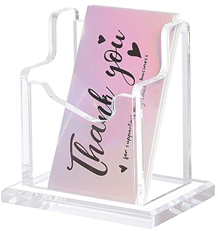 Acrylic Brochure Holder Business Card Literature Holder Clear Magazine Pamphlet Display Stand Booklet Desk Mount Trifold Holder Countertop Organizer for Office School Store Exhibition (1 Tier 1 Slot)