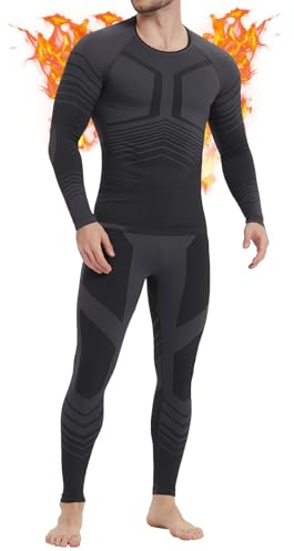 MEETWEE Ropa Interior Térmica para Hombres Traje térmico Funcional para Hombres Deportes al Aire Libre en otoño e Invierno Carrera Ropa Interior Térmica de Secado Rápido para Hombres de Esquí