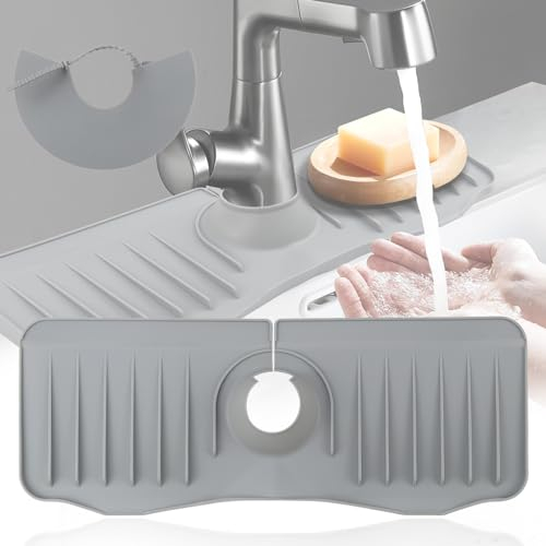 Rierousy Tappetino per Rubinetto in Silicone Protezione Antispruzzo per Della Cucina Tampone di Drenaggio per Rubinetti per Lavello da Cucina Vassoio Antigoccia per Cucina Paraspruzzi Lavello Cucina
