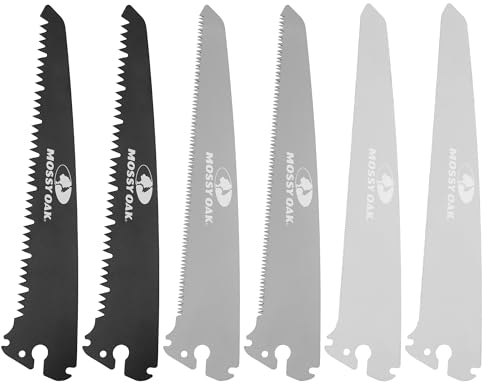 Mossy Oak 6-piezas Cuchillas de Recambio, Hojas de Repuesto para Sierra Plegable, Cuchillas para Madera, Metal y Plástico, Accesorios Cuchillas para Serrucho Manual