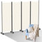 Ansobea Paravent Raumteiler auf Rollen, Trennwand Faltbar 4-teilig 228x181x30cm,Sichtschutzwand,Spanische Wand Sichtschutz aus Polyesterfaser,Paravent Einfache Installation（Beige）