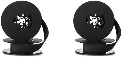 Sizoriruk 2 stycken färgband för skrivmaskin, dubbel spole, färgband för skrivmaskin, bläck, dubbelspole, bläck, reservdel för de flesta skrivmaskiner (svart)
