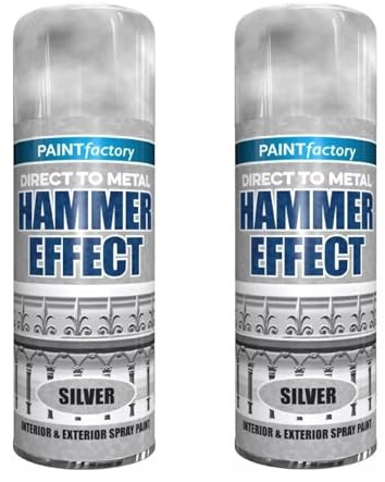 SDMAX Silver Hammer Aerosol Effect Spray Paint, Durable Finish, Long Lasting, Quick Drying, Non-Cracking, Lightweight And Portable, Interior And Exterior Use, 400ml (2PCS)