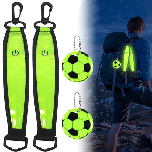 LED-blinkande ljus skolväska, 4 stycken reflektorer barn, blinkande ljus skolväskor, blinkande ljus barn, säkerhetsljus barn, reflekterande ljusband, reflektorhänge för ryggsäck, vandring