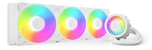 ARCTIC Liquid Freezer III Pro 420 A-RGB - Refrigeracion Liquida PC, AIO para CPU, 3x140 mm, 38 mm Radiator, Bomba PWM, Ventilador VRM, AMD AM5/AM4, Intel LGA1851/1700 Marco de Contacto - Blanco