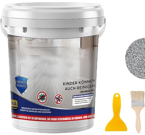 Snrtevu High-Gloss Marble Effect Epoxy Floor Coating, Waterproof Water-Based Epoxy Floor Paint, Garage Floor Paint Concrete, Concrete Floor Paint For Garage, Outdoor Indoor (COLOR-1,0.5 Liters)