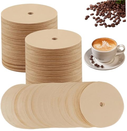 Lawnrden Filtro del caffè USA e Getta, filtri del caffè percolatori da 300 Pezzi filtri per in Legno Non sbiancati per percolatori per caffettiera sicuri e Non tossici