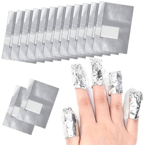 300 pièces Papillotes en Aluminium,Vernis à Ongles,Retirer À Ongles Le Gel Ongle