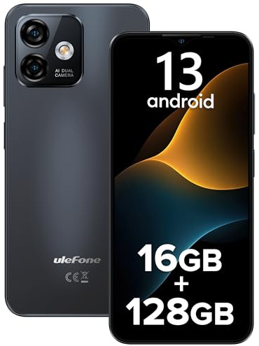 Ulefone Note 16 Pro Smartphone Ohne Vertrag 50MP+8MP Handy Günstig 16GB RAM+128GB ROM 4400mAh 6.52 HD+ 4G Dual SIM Android Handy Ohne Vertrag GPS/OTG/Face ID/Fingerabdruck Schwarz