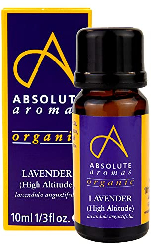 Absolute Aromas Organic Lavender High Altitude Essential Oil 10ml - 100% Pure, Natural, Undiluted, Vegan and Cruelty-Free - for use in a Diffuser and Aromatherapy