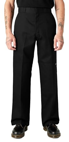 Dickies Men's Loose Fit Double Knee Work Pant, Black, 36W / 36L