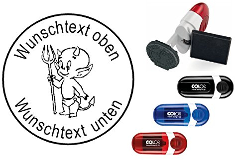 Geocachings Temple 'Little Devil' with Personalised Name/Nickname Round Stamp Geocaching CACHE Pockets Temple