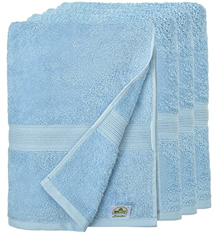 leevitex® Handtuch-Set, saugstark, 50 x 100 cm | Qualität 500 g/m² | 100% Baumwolle | Hellblau