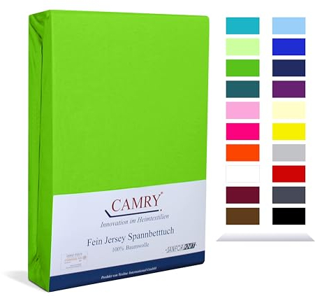 Camry Spannbettlaken 140x200cm - 160x200cm Apfelgrün Baumwolle Bettlaken Jersey Spannbetttuch Oeko-Tex 100