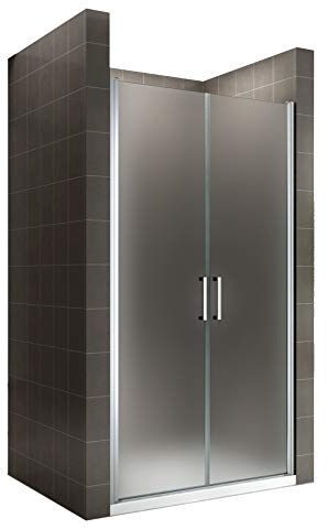 i-flair Duschtür LARA 71x185 cm Verstellbereich von 71-74 cm, Höhe: 185 cm, Duschabtrennung aus 6 mm satiniertem ESG Sicherheitsglas mit Nanobeschichtung und Edelstahlgriffen – NF