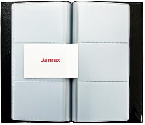 Janrax 60 Pocket Black Name Business Card Holder Bussiness, Sales, Shop, Office Supplies