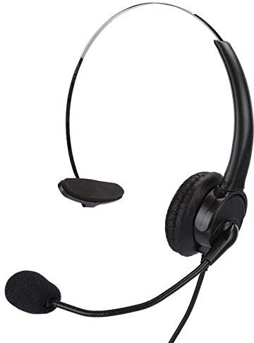 Niiyen Cuffie per Call Center, Cuffie cablate, Cuffie Mono con Filo, Cuffie monofoniche per Telefono Cuffie per Telefono Fisso con Microfono per Uso Domestico
