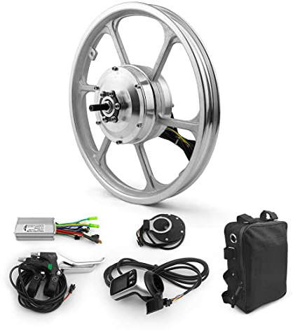 16 pulgadas 350 W eléctrico sin escobillas rueda de motor delantero con pantalla de acelerador de pulgar para bicicleta eléctrica pequeña scooter bicicleta (36 V 350 W)