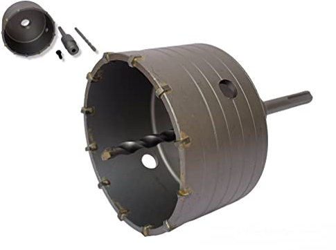 Fresa a Tazza Sega Carotatrice Per Muro Cemento Calcestruzzo Ø 100mm Punta da muro + Adattatore SDS PLUS + Punta Centraggio 8x110 mm