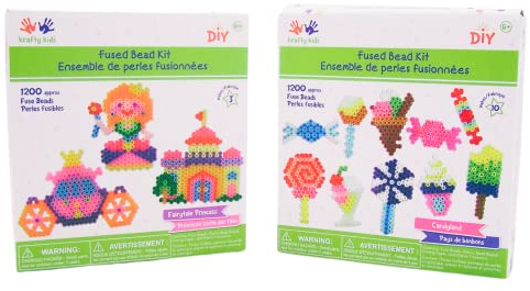 Wowser Princess and Candy DIY Scenery Iron-on Fused Bead Kits, Arts and Crafts for Children, Approximately 1200 Fuse Beads, Unique Gift