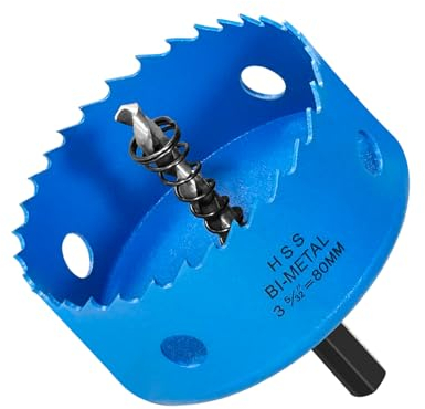 Corona Perforadoras 80mm, HYCHIKA Sierra Corona Serras Perfuradoras, Ideal Para Sierra Perforación Para, Aluminio, Madera, PVC