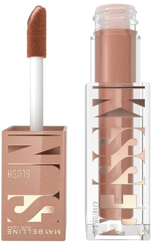Maybelline New York Sunkisser Blush, Flüssiger Blush für sonnengeküssten Glow, Mit lichtreflektierenden Perlen und Pigmenten, Zartschmelzende Formel mit Vitamin E, 08 City Sizzle, 4,7 ml