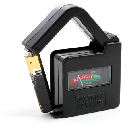 Comprobador de pilas, Medidor Pilas, Battery Tester, Probador de Batería Universal 54020 para AAA, AA, C, D, 9V, N y Células de Botón, Comprobador Portátil para Todo Tipo de Baterías Domésticas
