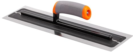 MIVOS Truelle de lissage de qualité supérieure en acier inoxydable de qualité supérieure - 410 x 110 mm - Disque de lissage professionnel - Outil de construction sèche - Poignée ergonomique et