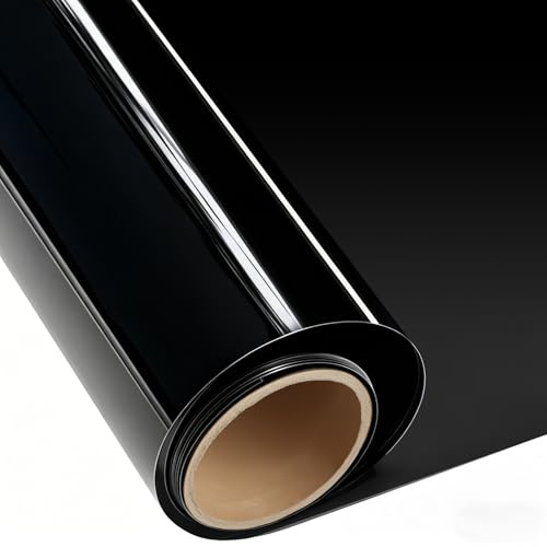 ConCus-T One Way Window Film Sun Blocking UV Window Films Blackout Window Tint Reflective Mirror Film Solar Film, Black, 75x400cm