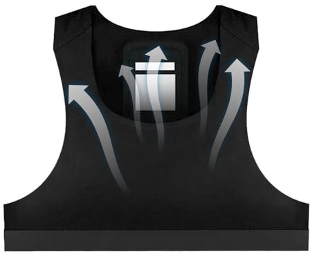 Soccer GPS Tracker Vest - Black, Unisex Adults, Sleeveless Tank Top, Medium