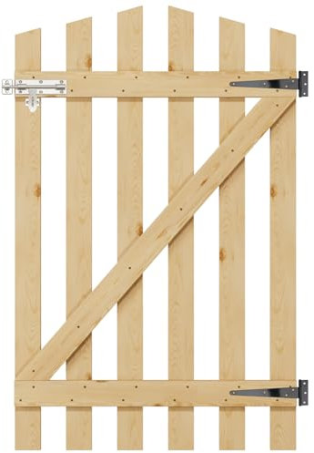 INMOZATA Garden Gate Wooden Pedestrian Gate with Gate Lock and Hinge, 2.5ft Wide x 4ft High (76cm Wide*120cm High)
