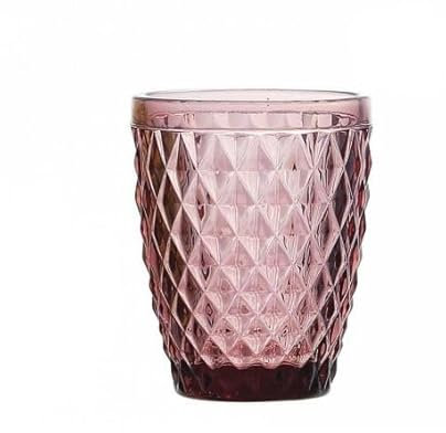 Vidrios de Levante Vaso Sidari de Cristal Morado 270 ml – Set de 6 Vasos Elegantes – Ideal para Agua, Refrescos o Cócteles