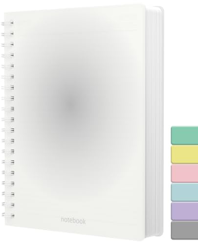 Smarpau B5 Cuadernos, Cuaderno de espiral con alambre 300 páginas/150 hojas, papel grueso punteado de 100GSM, diario de tapa dura de PVC para mujeres, hombres, oficina, escuela, escritura, 19 x 25 cm